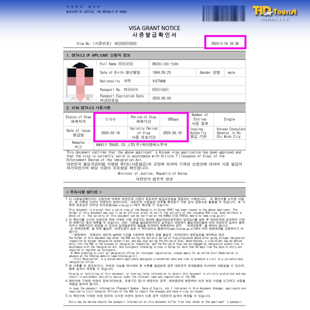 Dịch vụ làm visa Hàn Quốc - THD Tourist