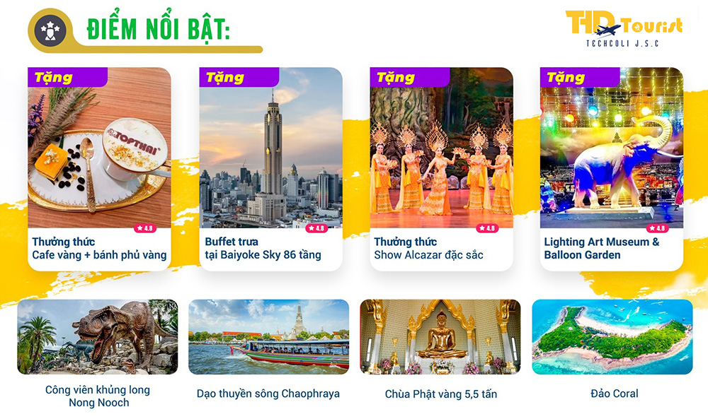 DU LỊCH THÁI LAN: BANGKOK – PATTAYA 5N4Đ